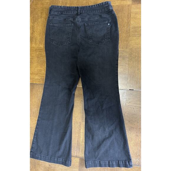 Maurices M Jeans High Rise Flare Black Size 12 Short Stretch - Picture 2 of 9